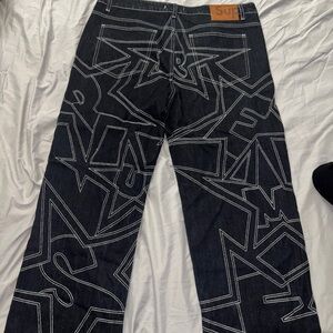 Supreme Dark Blue Graphic Men's Jeans